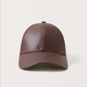 Abercrombie & Fitch Brown Leather Baseball Cap
